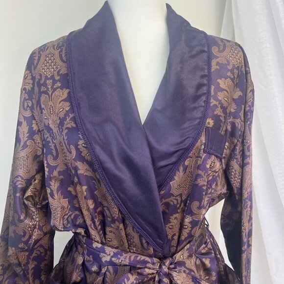 Victoria's Secret Floral Motif Purple Robe Kimono Belted Size XS/Small Ladies - Picture 5 of 12
